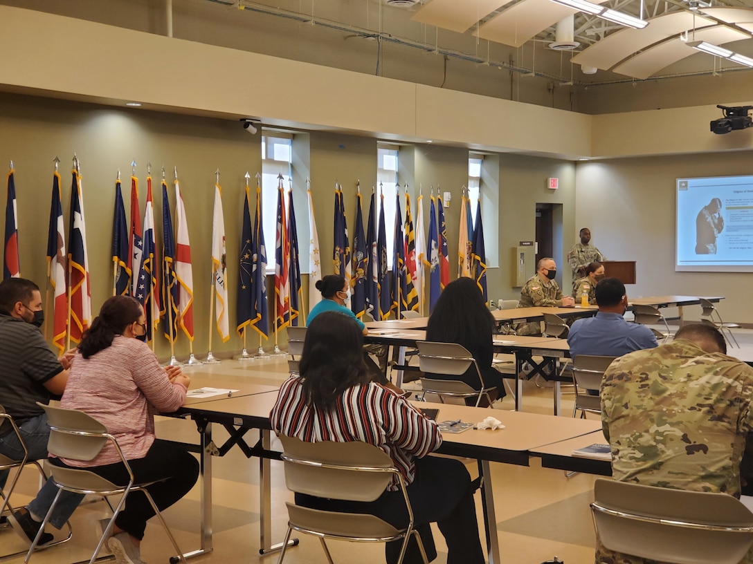 U.S. Army Reserve Sgt. Shaun Marshall, Suicide Prevention noncommissioned officer in charge for the U.S. Army Civil Affairs and Psychological Operations Command (Airborne), conducted training classes at USACAPOC(A) headquarters, Fort Bragg, N.C., Sept. 25, 2021. Marshall’s topic focused on Ask, Care, Escort - Taking suicide threats and warning signs seriously and encouraging honest communication in your formations. Marshall encouraged Soldiers and Civilians to recognize warning behavior signs, including those seen online in social media, and to care enough about their peers to ask the hard question: “Are you thinking about harming yourself?”