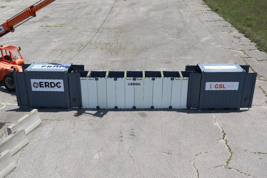 The fully deployed Rapid Armor Protection for Instant Deployment, or RAPID, system provides additional protection to service members. (U.S. Army Corps of Engineers photo)