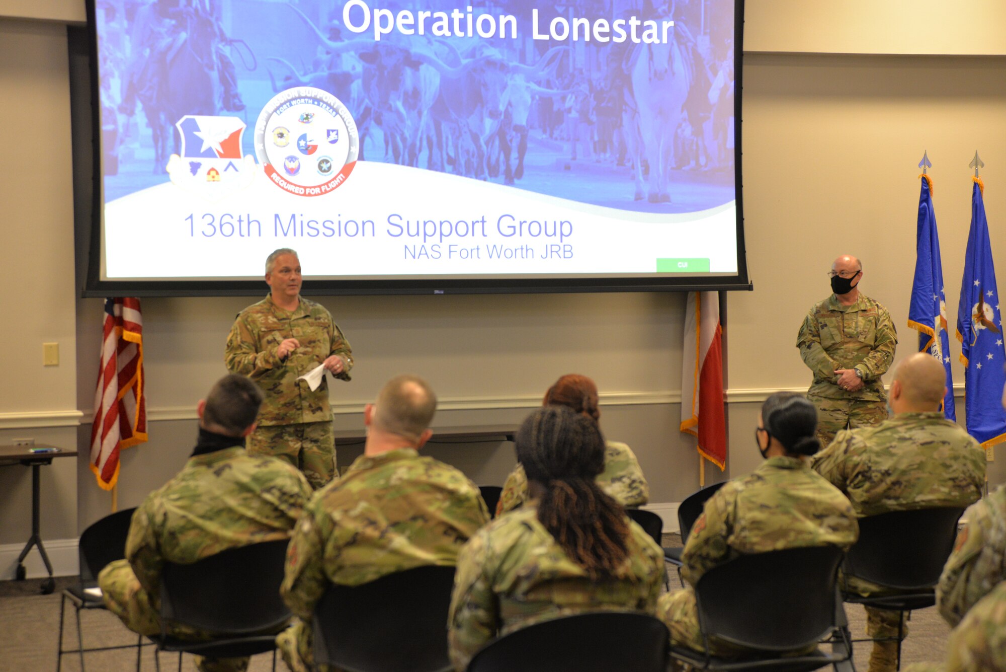 Command Chief talks to Airmen.