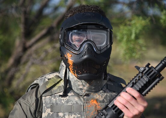 A Goodfellow member poses for a photo during an Expeditionary Readiness Training on Goodfellow Air Force Base.