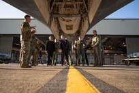 Senior leaders from the Ministry of Defence and USSTRATCOM observed a Bomber Task Force mission demonstration at RAF Fairford on Oct. 20, 2021. (Courtesy Photo)