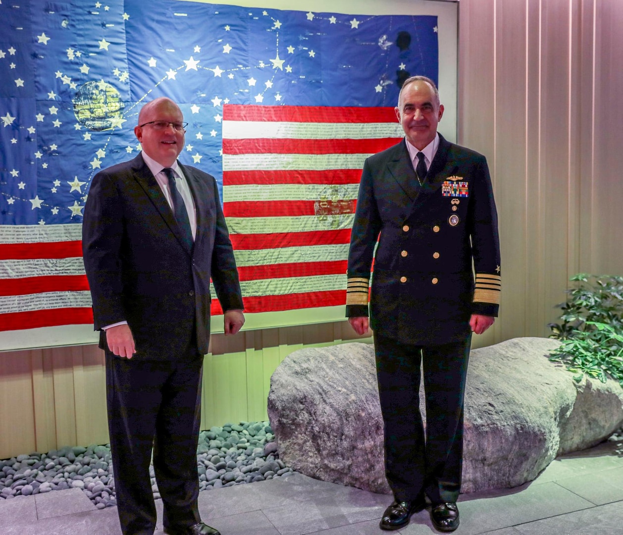 During his trip to Europe, Adm. Richard met with Phillip Reeker, the U.S. Ambassador to the United Kingdom on Oct.19,2021. (Courtesy Photo)