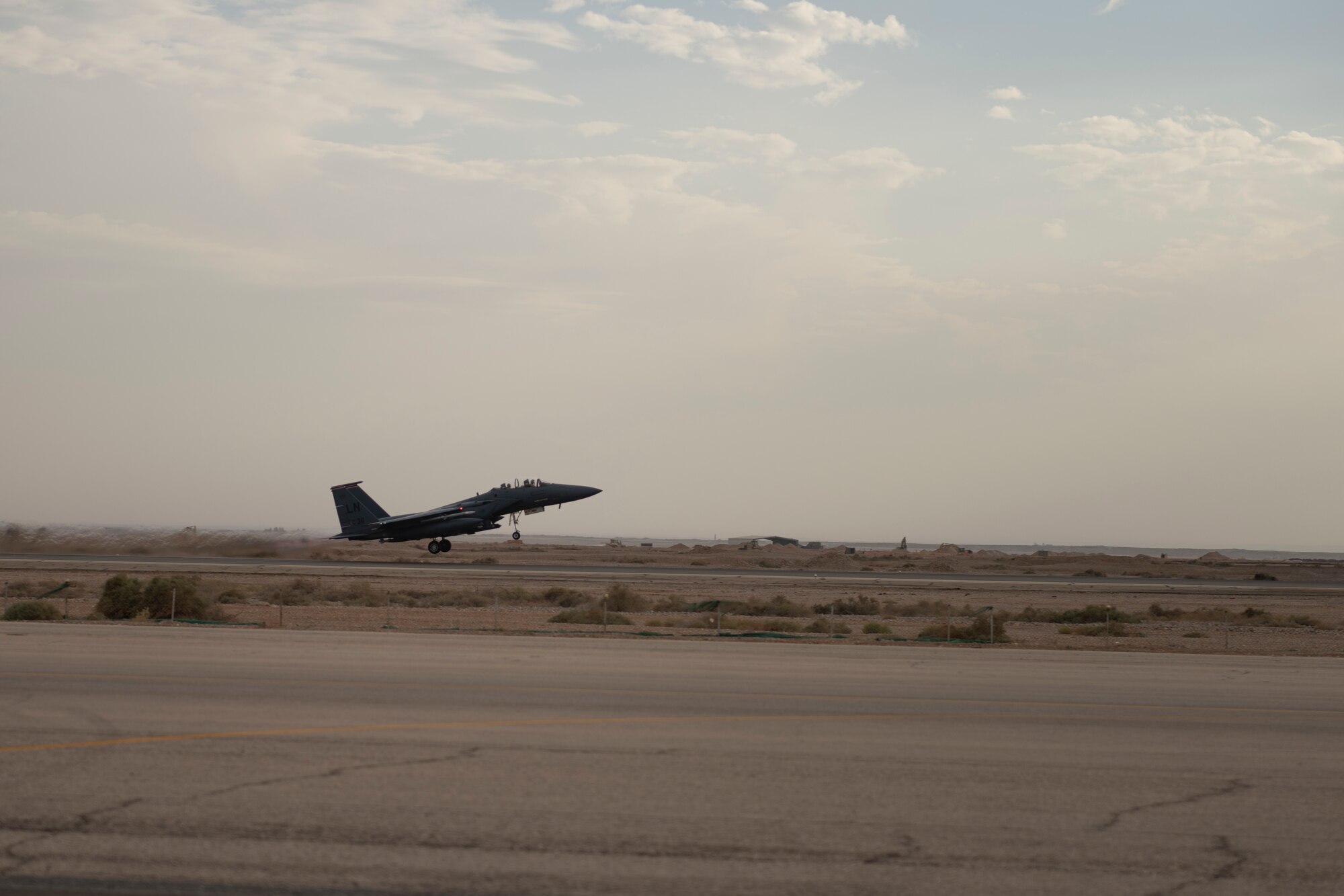 An F-15E Strike Eagle takes off
