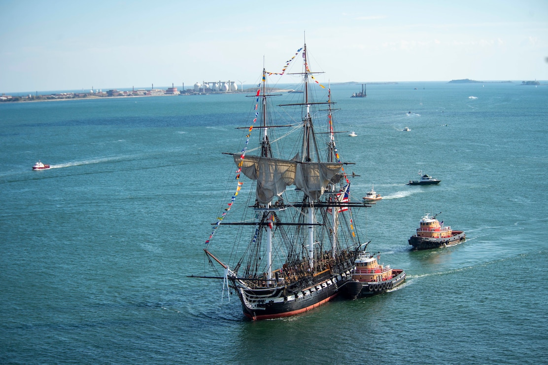 USS Constitution is underway during Chief Petty Officer Heritage Weeks.