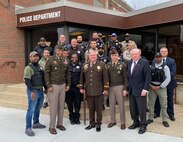 Group photo in front of sheriff's office.