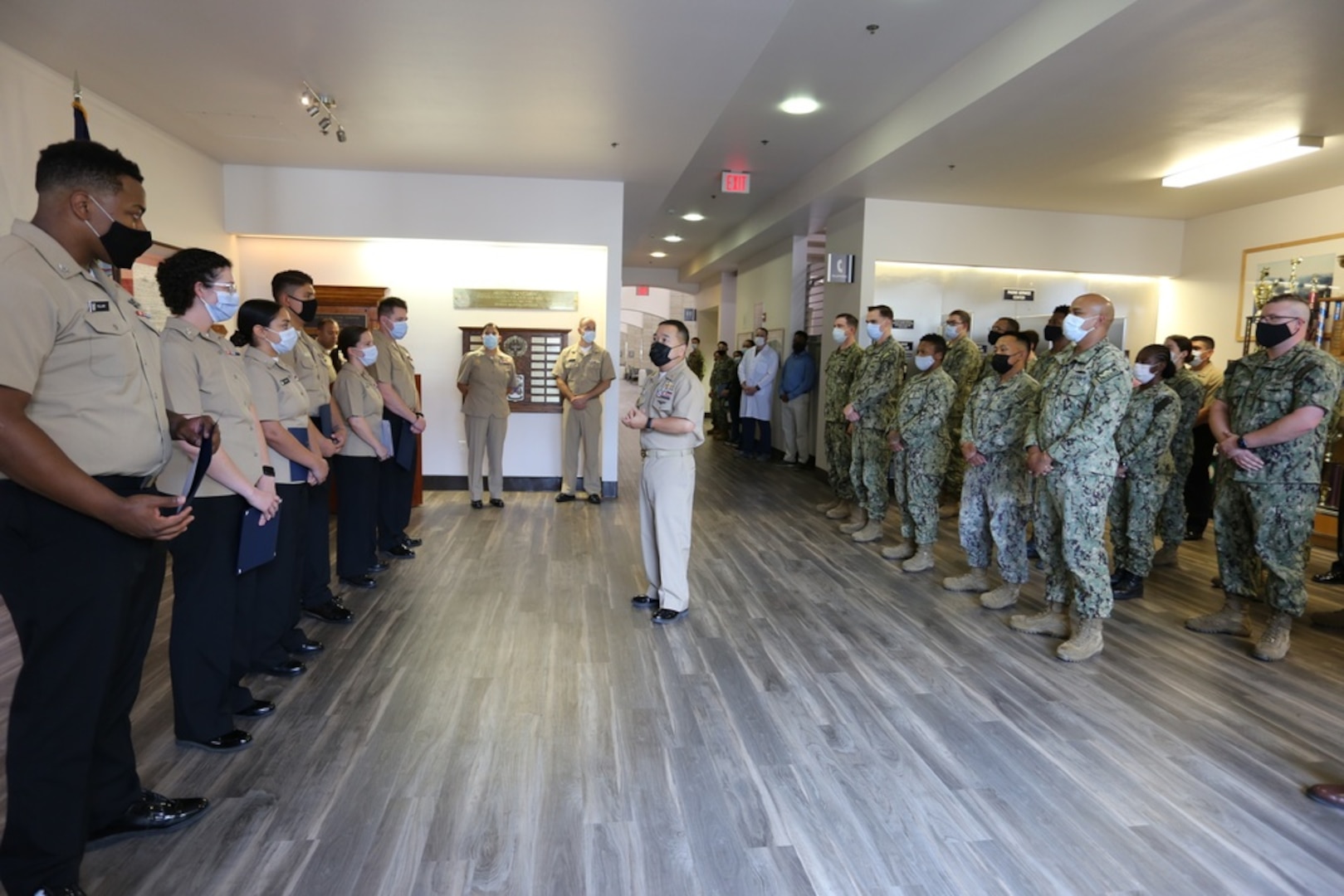 Sailors at NMRTC Lemoore frocked in a small ceremony.