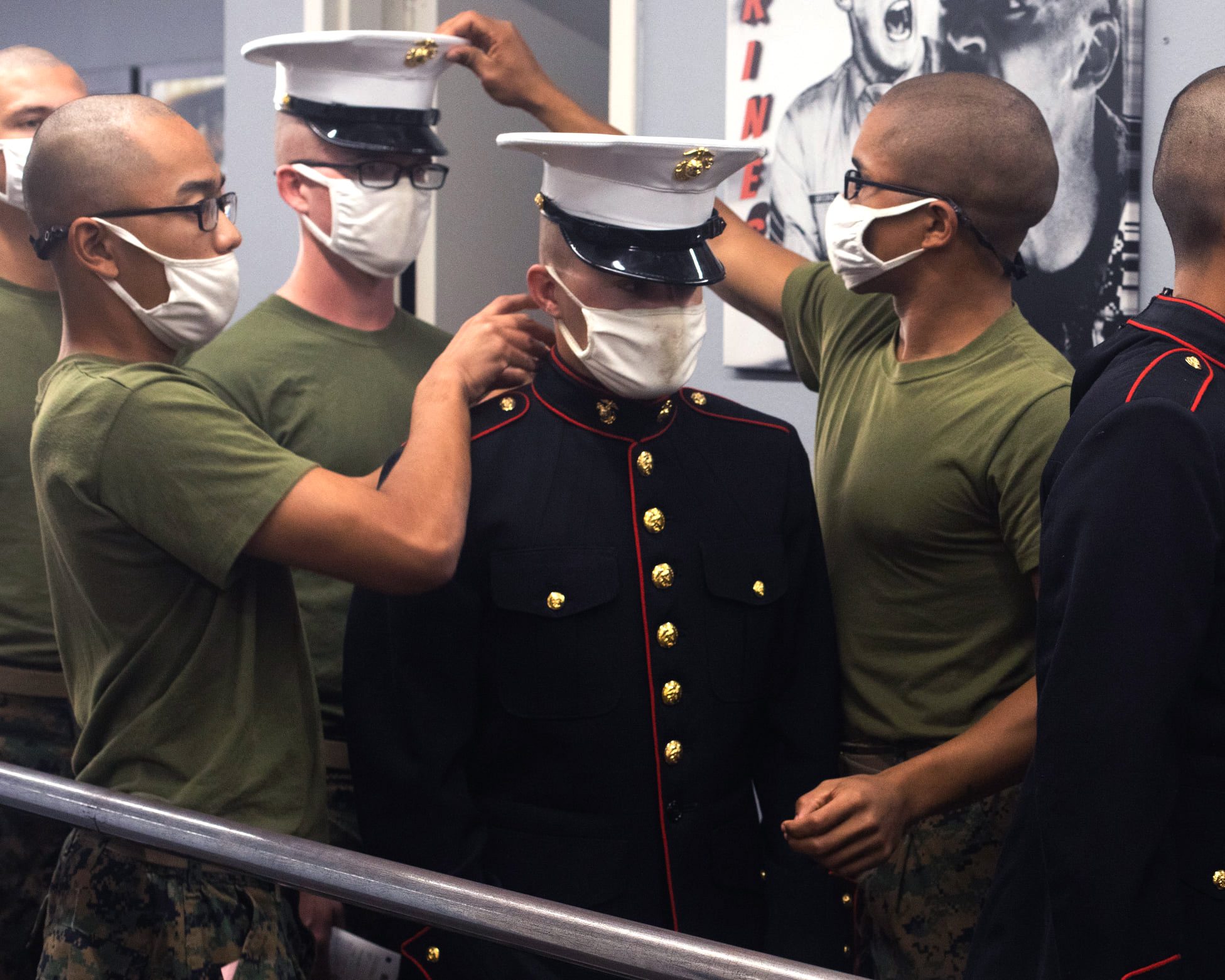 U.S. Marine Corps recruits with Delta Company, 1st Recruit Training