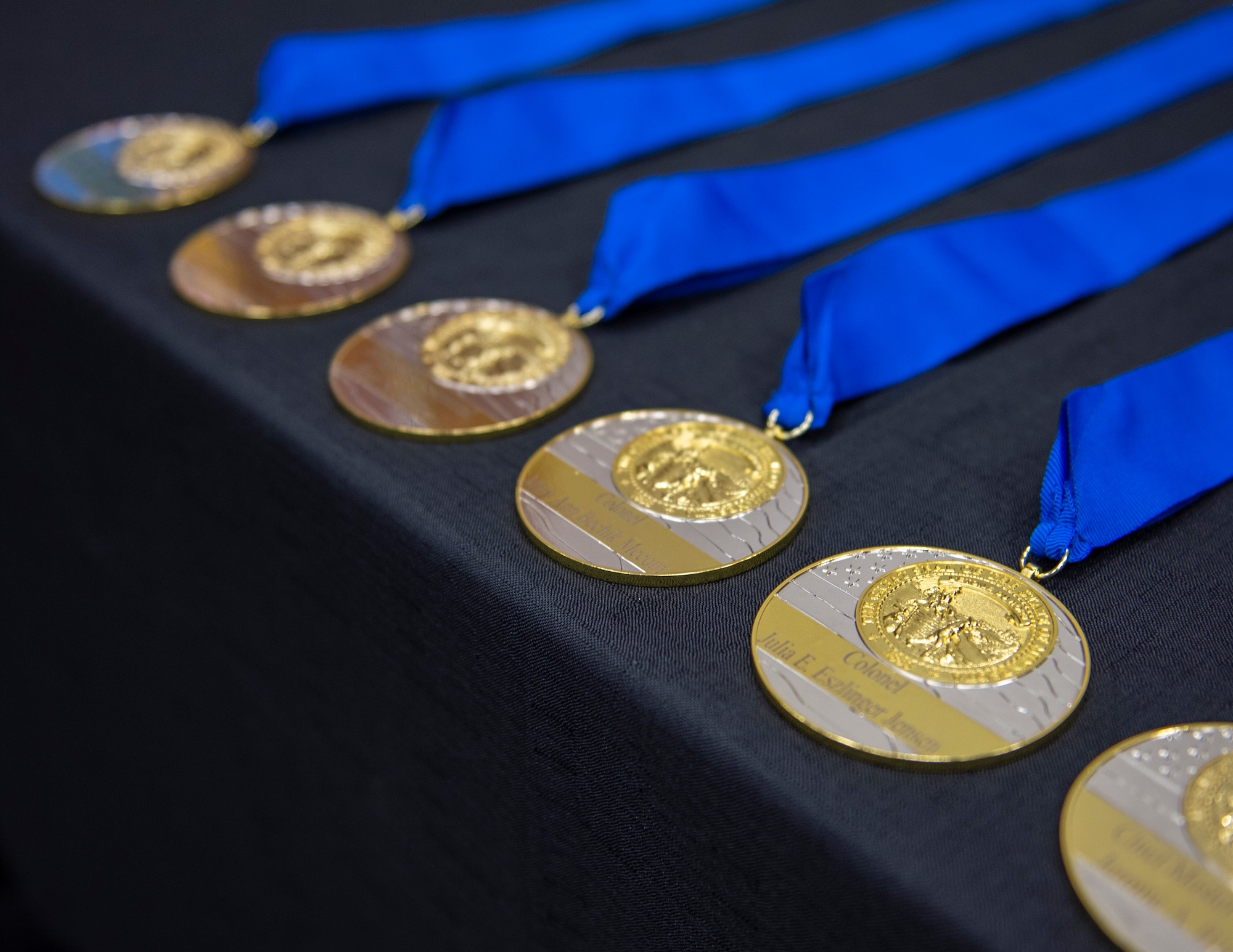 Medals for the 2021 Flight of Honor ceremony are on display in St. Paul, Minn., Oct. 17, 2021.