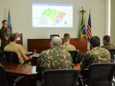 The Brazilian Army hosted the General Mark Clark Marshal Mascarenhas de Moraes lecture series between the U.S. Army War College and the Brazilian Army Command and General Staff School, ECEME, Oct. 19-21 in Rio de Janeiro, Brazil, to promote dialogue between high-level military schools across the Brazilian and U.S. armies. The Commander of the U.S. Army War College Maj. Gen. David C. Hill provided a lecture for students and instructors of ECEME with a focus on strategic leadership. The annual exchange was created in 1981 to celebrate the cooperation between Brazil and the U.S. from the Italian campaign during World War II and promotes long-term bilateral strategic relationships between armies.