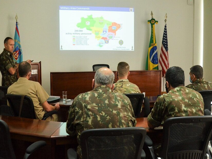 The Brazilian Army hosted the General Mark Clark Marshal Mascarenhas de Moraes lecture series between the U.S. Army War College and the Brazilian Army Command and General Staff School, ECEME, Oct. 19-21 in Rio de Janeiro, Brazil, to promote dialogue between high-level military schools across the Brazilian and U.S. armies. The Commander of the U.S. Army War College Maj. Gen. David C. Hill provided a lecture for students and instructors of ECEME with a focus on strategic leadership. The annual exchange was created in 1981 to celebrate the cooperation between Brazil and the U.S. from the Italian campaign during World War II and promotes long-term bilateral strategic relationships between armies.