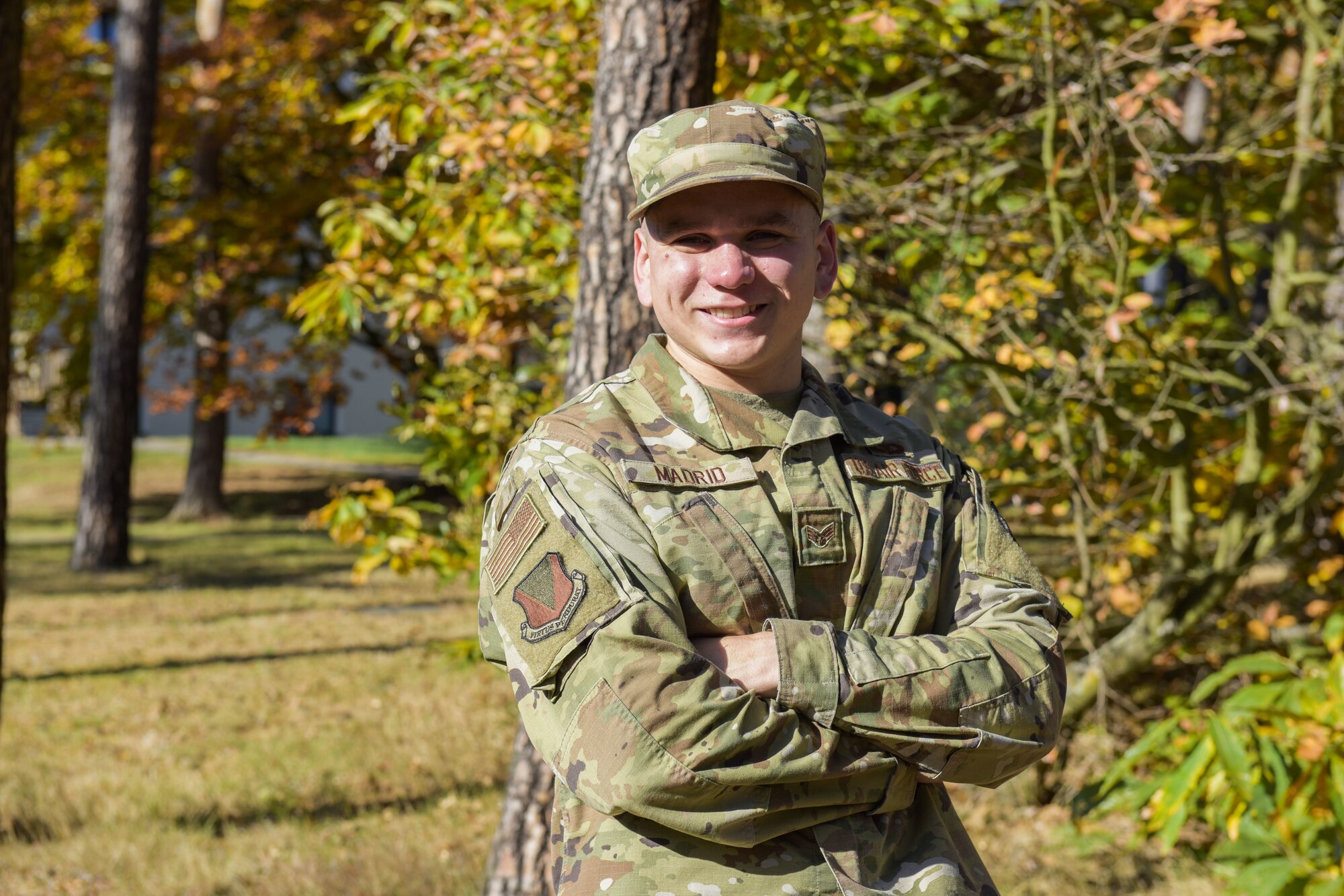 Senior Airman Ruben Madrid poses for a photo