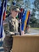 Capt. Elizabeth Mamay, 375th Field Feeding Company commander, makes remarks during an activation ceremony in Wilson, North Carolina, Oct. 16, 2021.  The 375th is the United States Army Reserve’s first-ever field feeding company. (U.S. Army Reserve photo by Sgt. 1st Class Javier Orona)