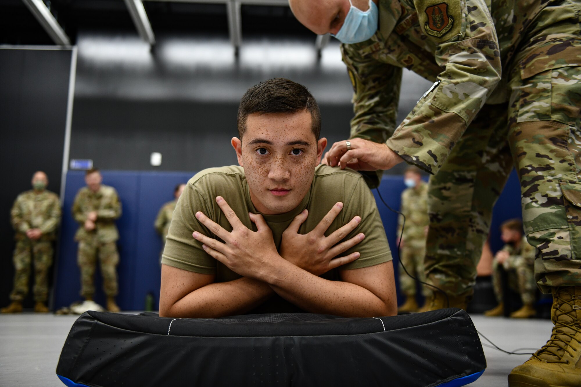 Security Forces Airmen must complete Taser training, which includes enduring a Taser shock, before they are qualified to carry one on duty.