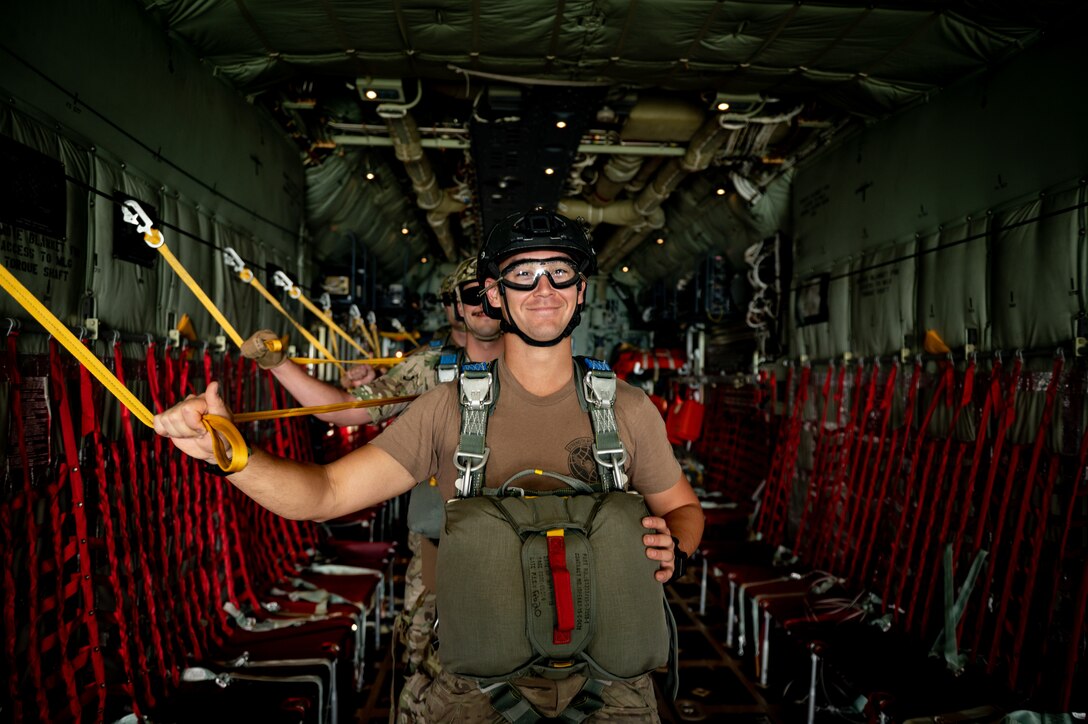 A photo of a line of Airmen.