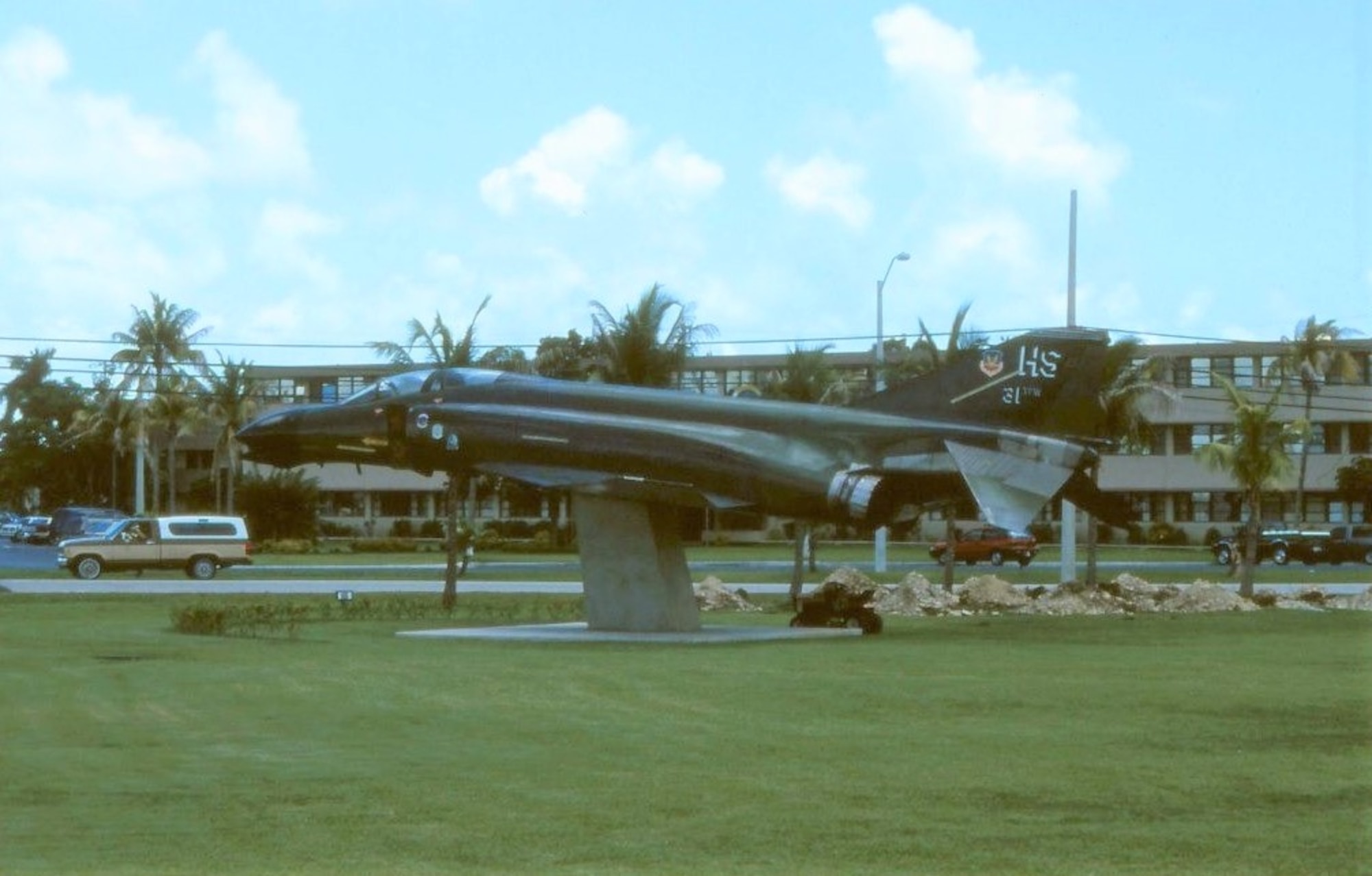 F-4D fighter aircraft #66-0267 at Homestead Air Force Base, Fla., circa 1989. The aircraft was flown by Capt. John A. Madden, Jr. and Capt. Charles B. DeBellevue, with the 8th Tactical Fighter Wing at Udorn Air Base, Thailand deployed for the Vietnam War. (Courtesy photo by Michael E. Fader)