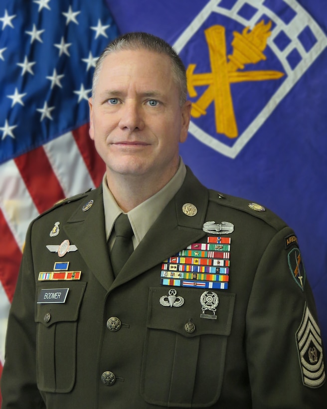 Command Sgt. Maj. Bodmer is the senior enlisted leader of the 351st Civil Affairs Command.