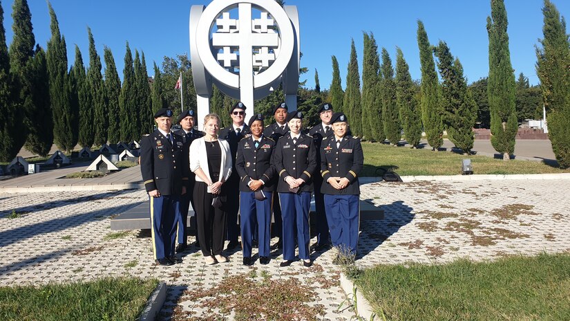 Group photo in Mukhatgverdi Military Cemetery in Tbilisi