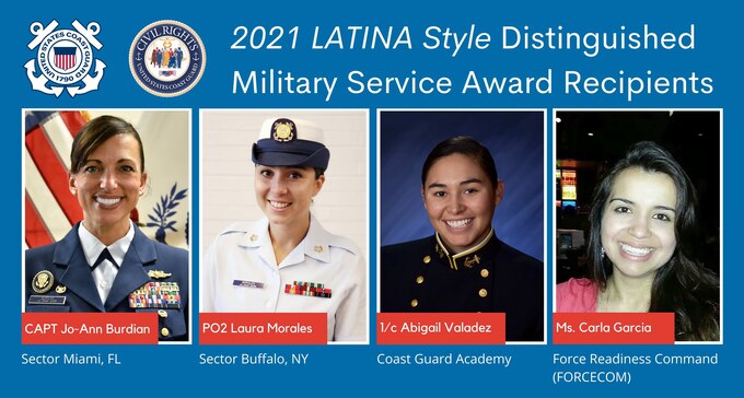 Coast Guard announces 2021 LATINA Style Distinguished Military Service Award recipients