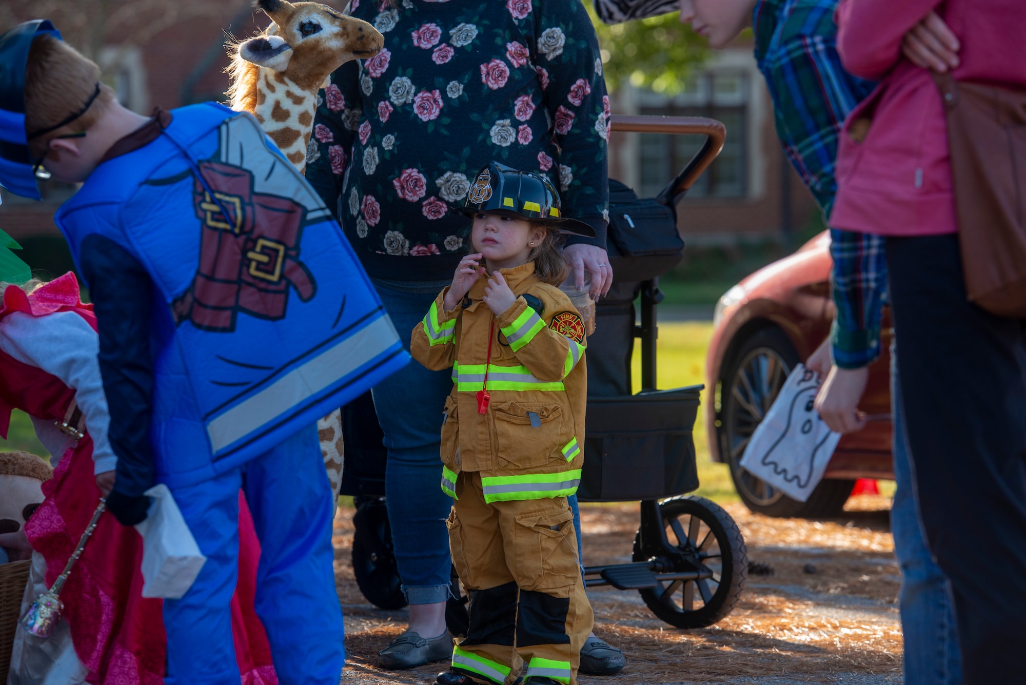 Child participates in the “Truck or Treat” event.