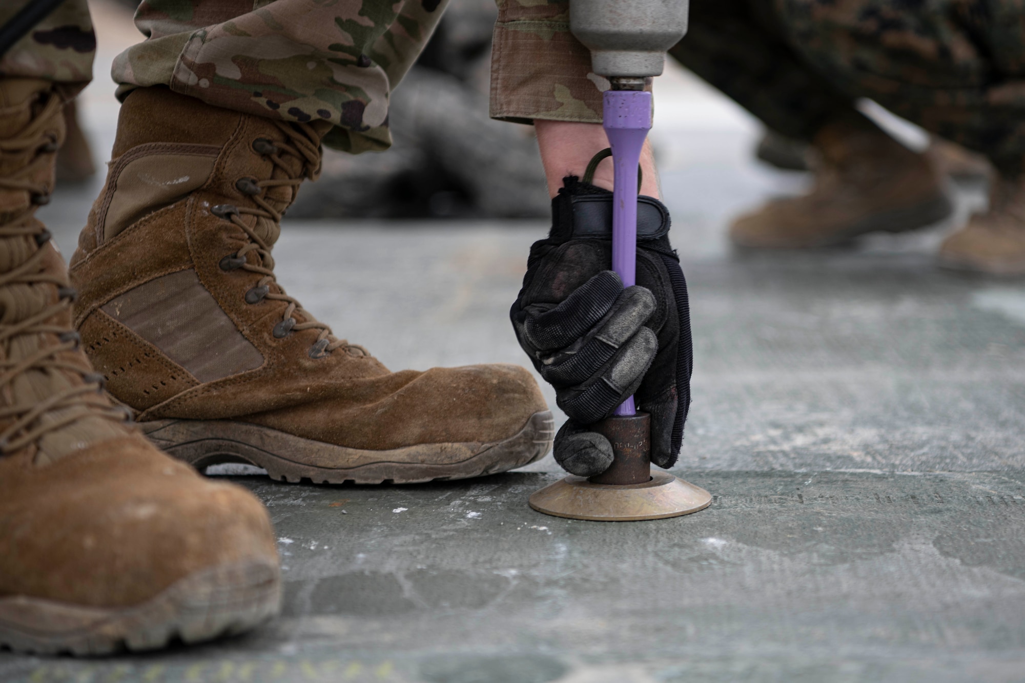 Airman conducts airfield damage repairs