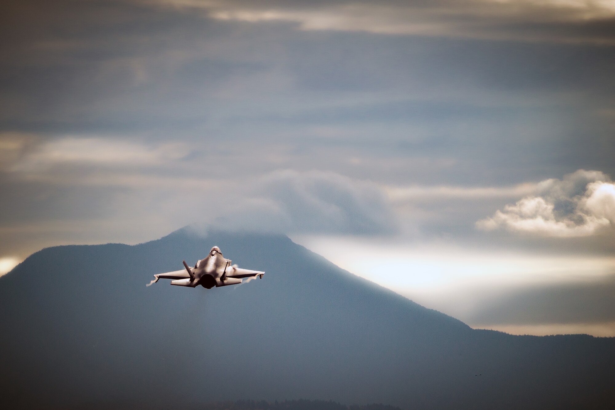 F-35A Lightning II takes off for a training mission.