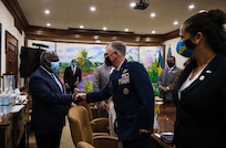 Glen D. VanHerck, the Commander of U.S. Northern Command (NORTHCOM), officially delivered a $2.4 million-dollar radar system to the Royal Bahamas Defence Force (RBDF) and the Government of The Bahamas, during an official handover ceremony at the Coral Harbour base on New Providence.