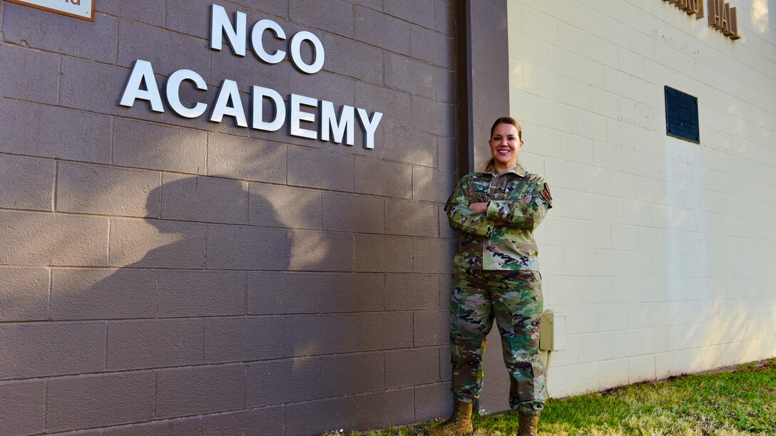 Chief Master Sgt. Julia Bruner poses at Sheppard NCOA