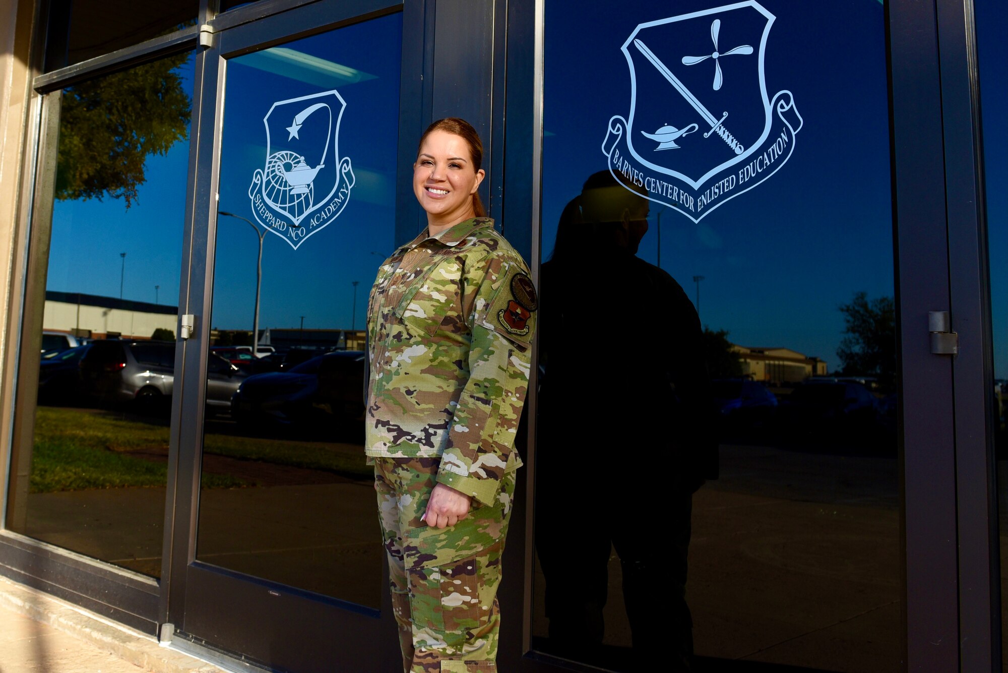 Chief Master Sgt. Julia Bruner poses at Sheppard NCOA