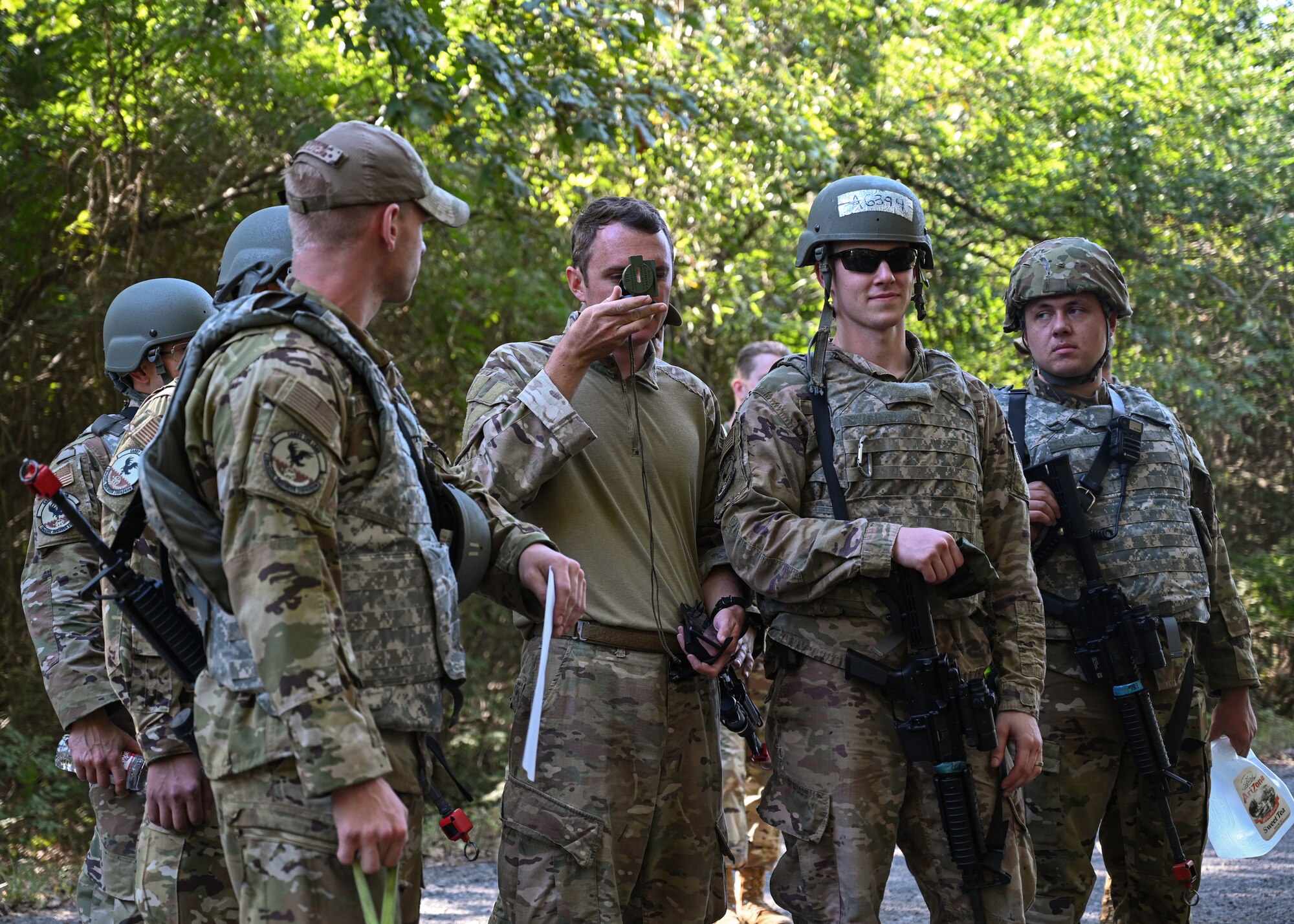 Airmen practice land navigation