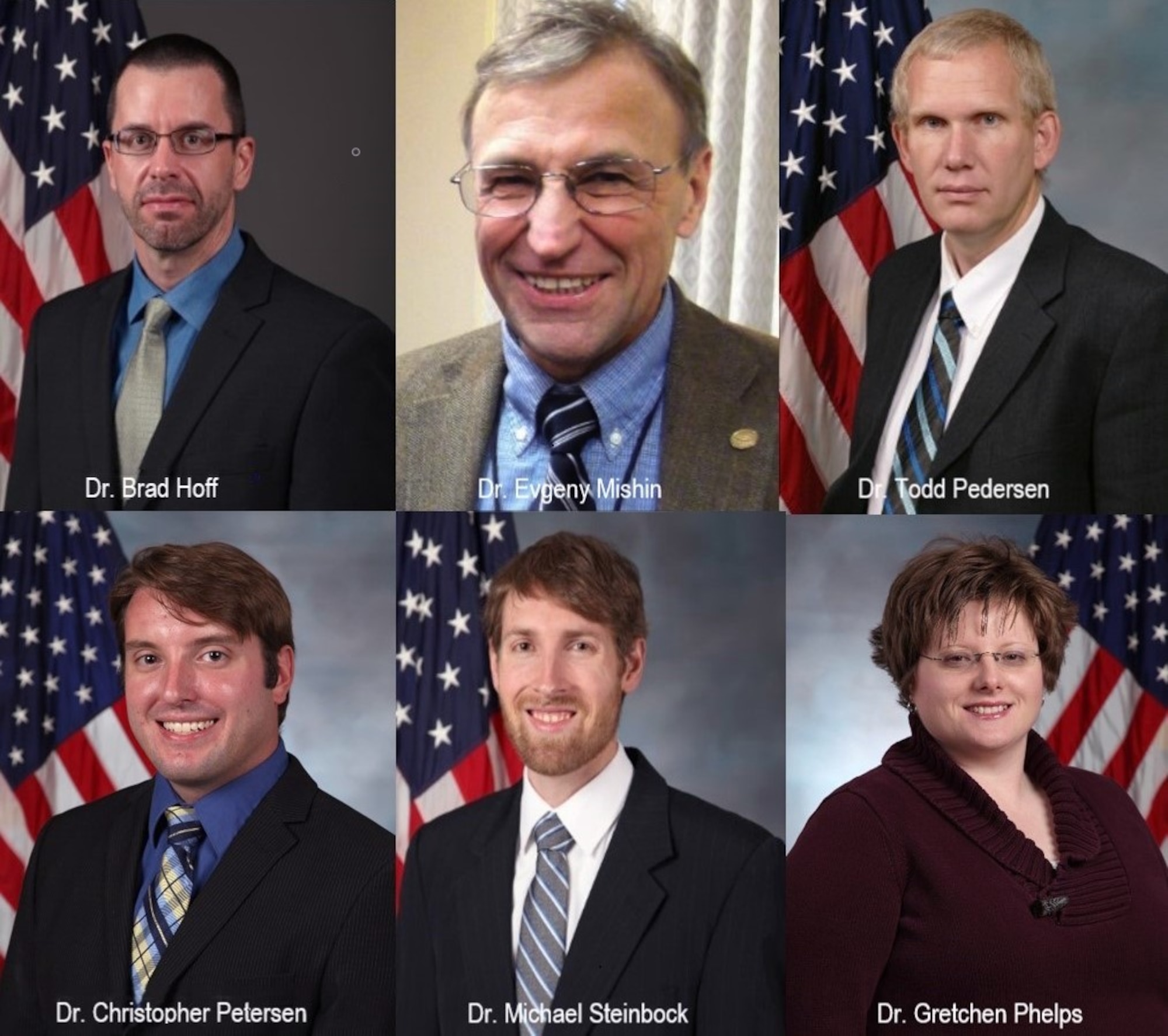 Air Force Research Laboratory Directed Energy and Space Vehicles Directorates 2021 AFRL Fellows (top row) and AFRL Science and Engineering Early Career Award (bottom row) recipients. (Courtesy photos)