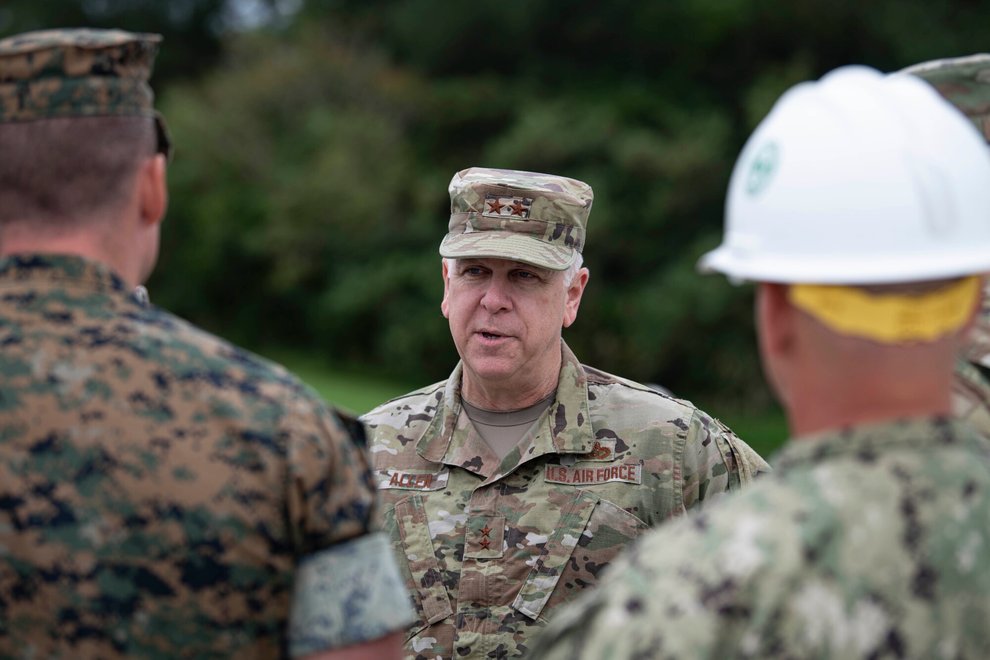 PACAF leadership visits Kadena Air Base, Japan.