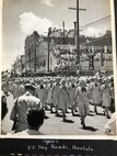 Coast Guard SPARS marching in formation as part of Honolulu’s V-J (Victory over Japan) Day Parade. (Courtesy of family)