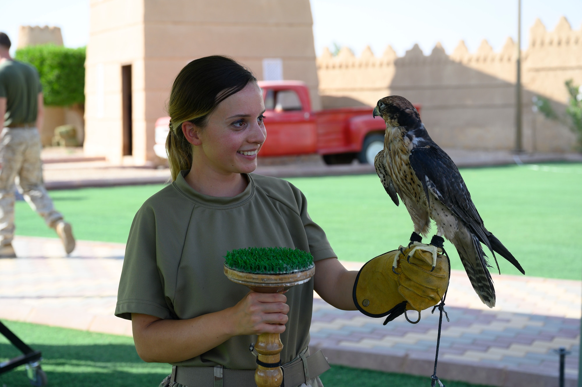 More than 500 U.S. service members from across Prince Sultan Air Base attended the third Saudi Cultural Days at the PSAB Museum, Kingdom of Saudi Arabia, Oct. 14 to Oct. 16, 2021. The event was hosted through a collaborative effort between the Scientist Gifts Program, local members of the Royal Saudi Air Force, and the 378th Air Expeditionary Wing Host Nation Coordination Cell, to provide an opportunity for joint U.S. forces to learn about the history, culture and traditions of the nation of Saudi Arabia. Event attendees received an informational presentation, toured the museum, interacted with native animals, tried on traditional Saudi Arabian clothing, and enjoyed dates, tea, and other local food.