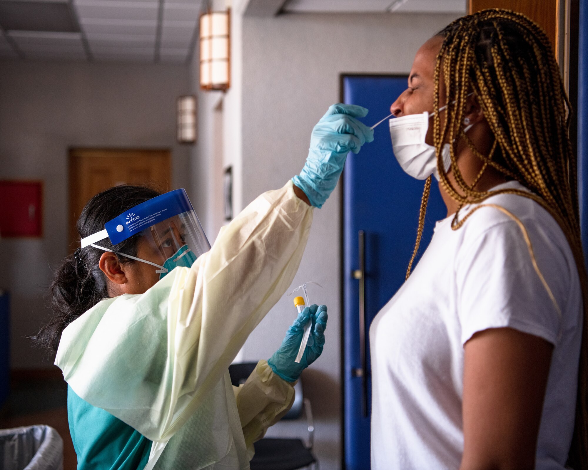 18th Medical Group technicians continue screening members of Kadena for COVID-19.