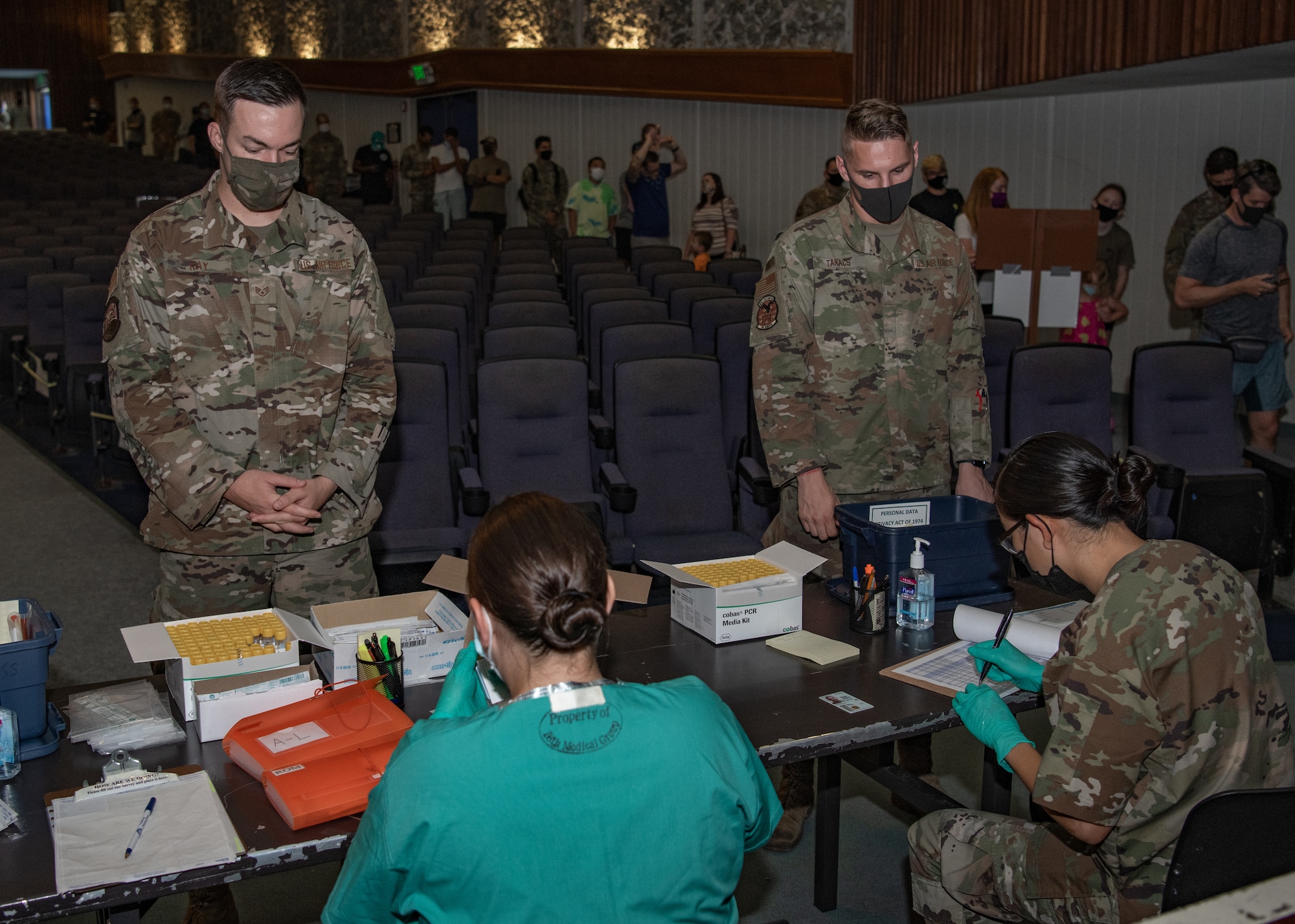 18th Medical Group technicians continue screening members of Kadena for COVID-19.
