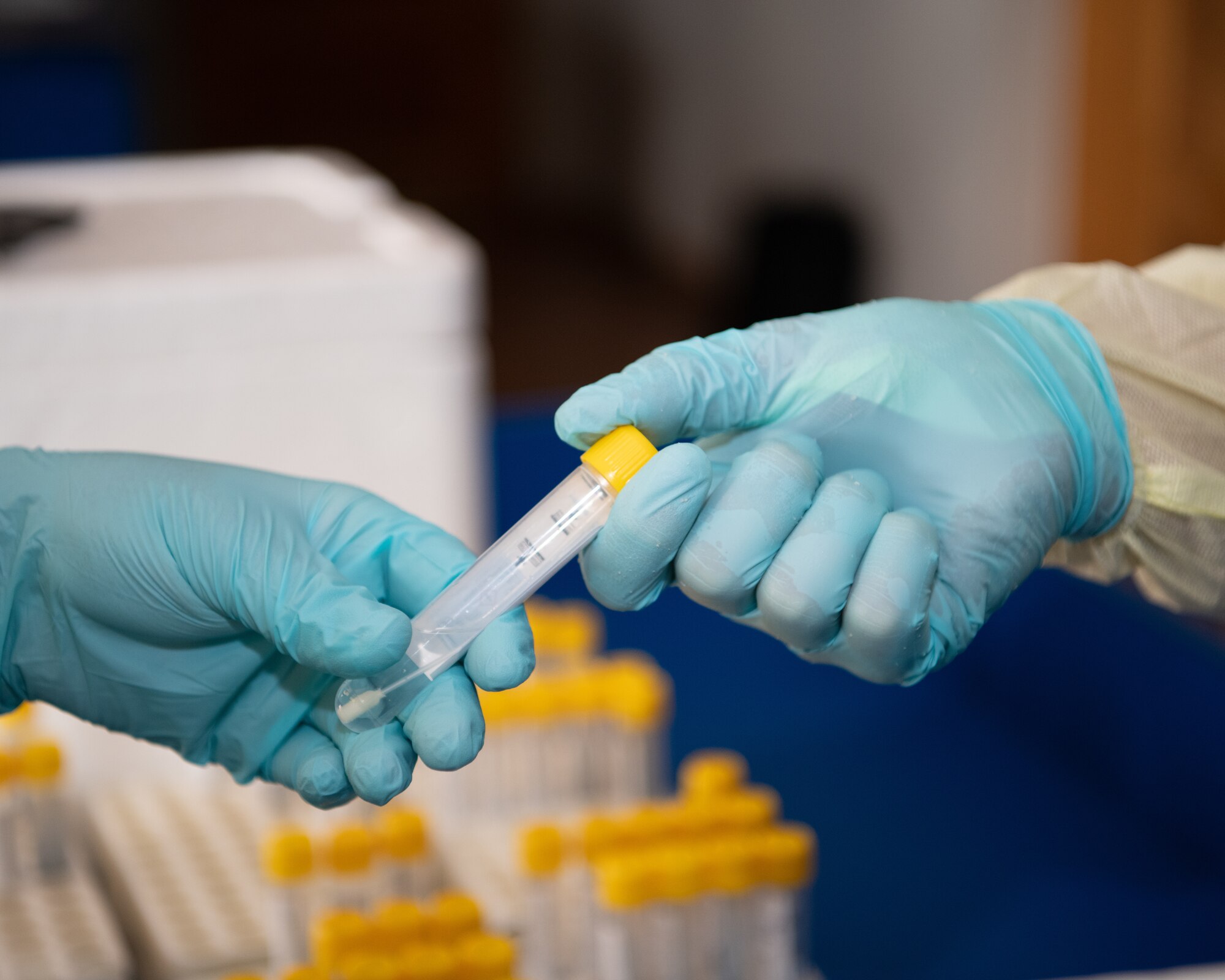 18th Medical Group technicians continue screening members of Kadena for COVID-19.