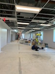 empty office with new walls and paint construction starting.