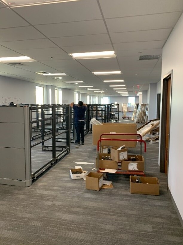 office cubicles being installed