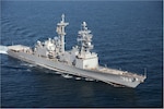 The Navy’s Self Defense Test Ship, formerly the USS Paul F. Foster (DD 964), conducts a successful demonstration of shipboard alternative fuel use while underway in the Pacific Ocean, Nov. 17, 2011.