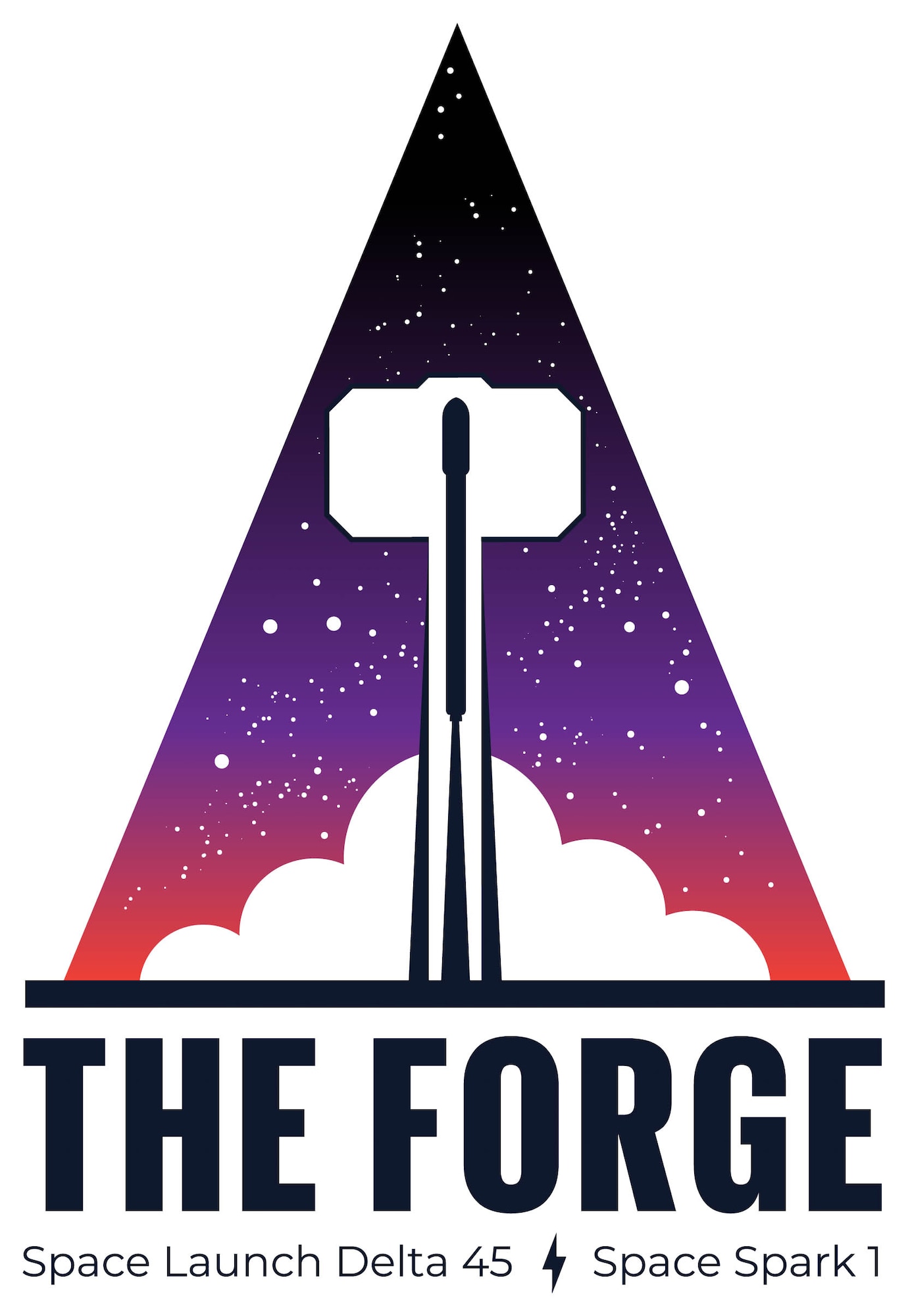 Graphic for Space Launch Delta 45's The Forge. The Forge is a Spark Cell designed as an innovation program that enables Guardians and Airmen to develop and implement locally generated solutions to issues identified within their organization. (U.S. Space Force graphic by the Difference)