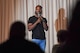 Comedian Preacher Lawson performs during a comedy show at Hanscom Air Force Base, Mass., Aug. 26.