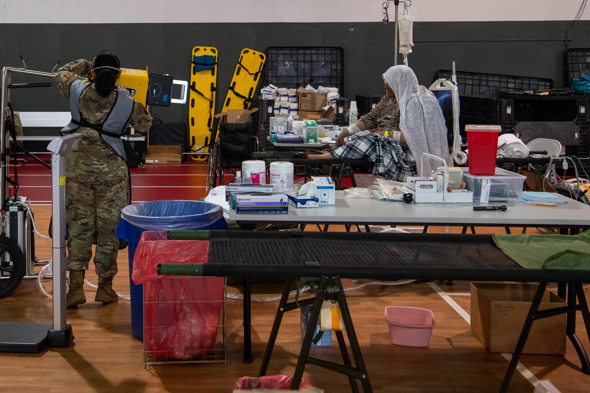 Airman prepares X-Ray equipment,