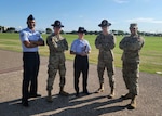 Sgt. Michelle Holt, center, poses for a photo with two fellow U.S. Space Force military training instructors on August 6, 2020, at Lackland Air Force Base, Texas.