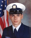 Official Coast Guard photograph of Petty Officer 1st Class Jeffrey Palazzo early in his Coast Guard career. (U.S. Coast Guard)