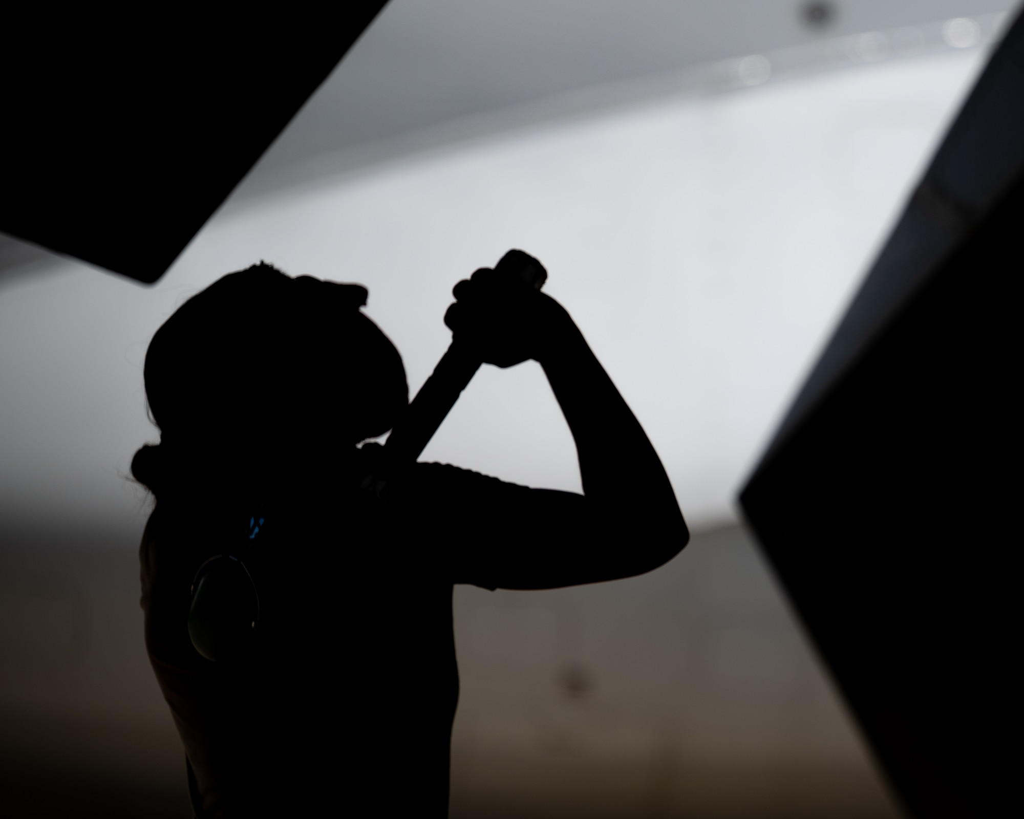 U.S. Air Force Staff Sgt. Colleen Clay, 961st Aircraft Maintenance Unit crew chief, inspects the wing of an E-3 Sentry at Kadena Air Base, Japan, Aug. 30, 2021. E-3 Sentries have a 360 degree radar view of the horizon and are responsible for airborne weather surveillance. (U.S. Air Force photo by Airman 1st Class Stephen Pulter)