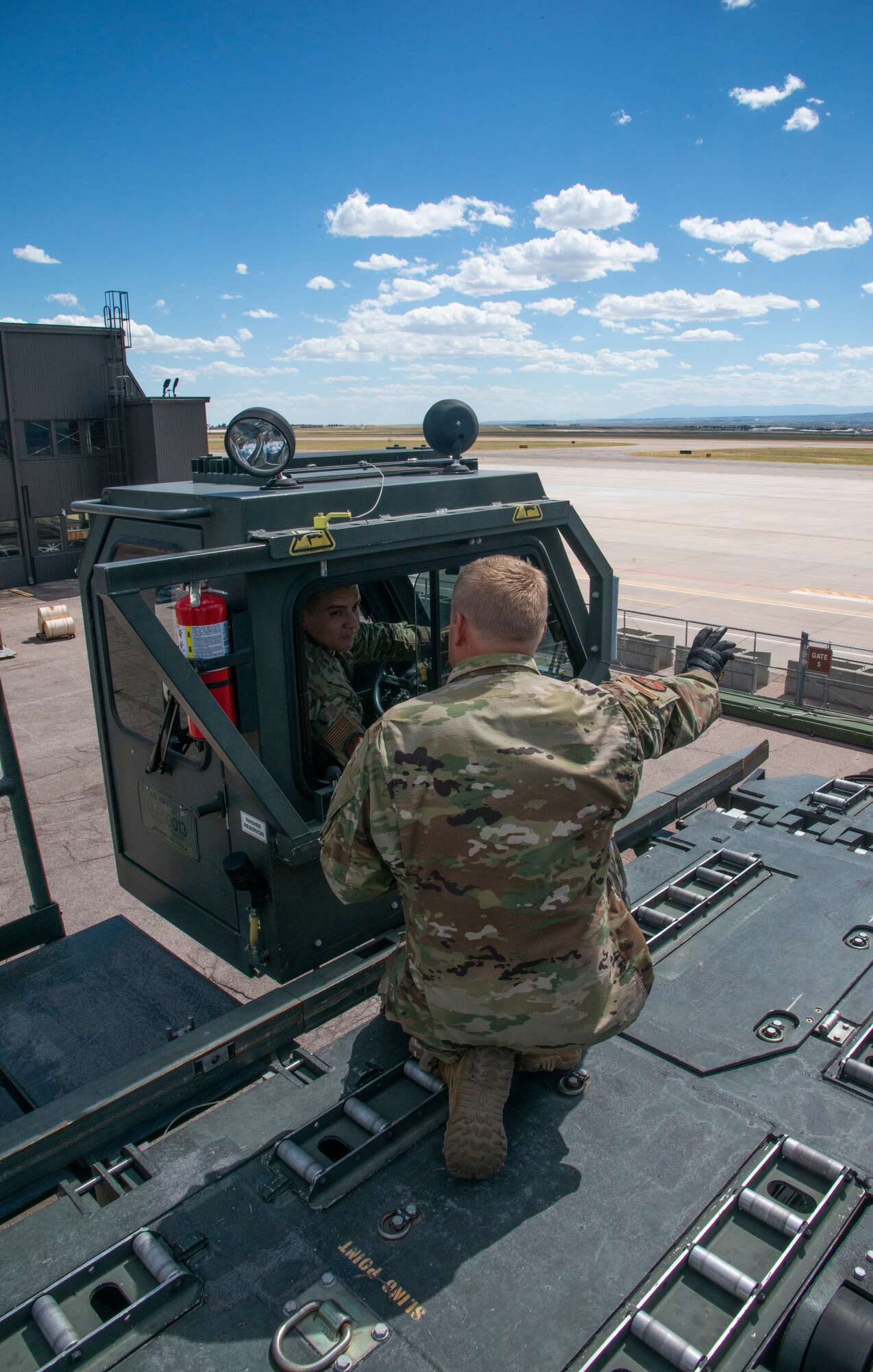 Col Wilson operates vehicle belonging to the 21st LRS
