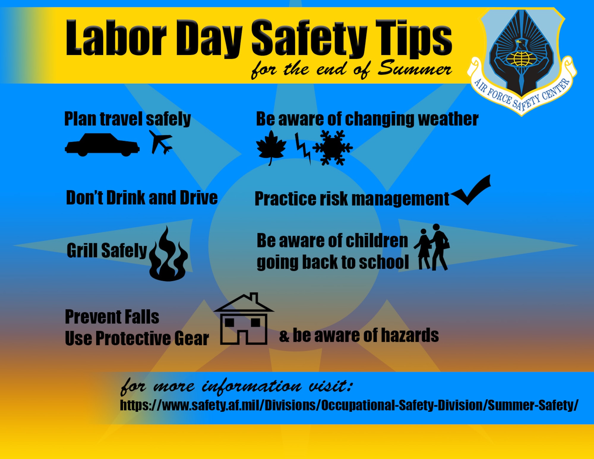 Keep safety in mind as summer ends > Air Force > Article Display