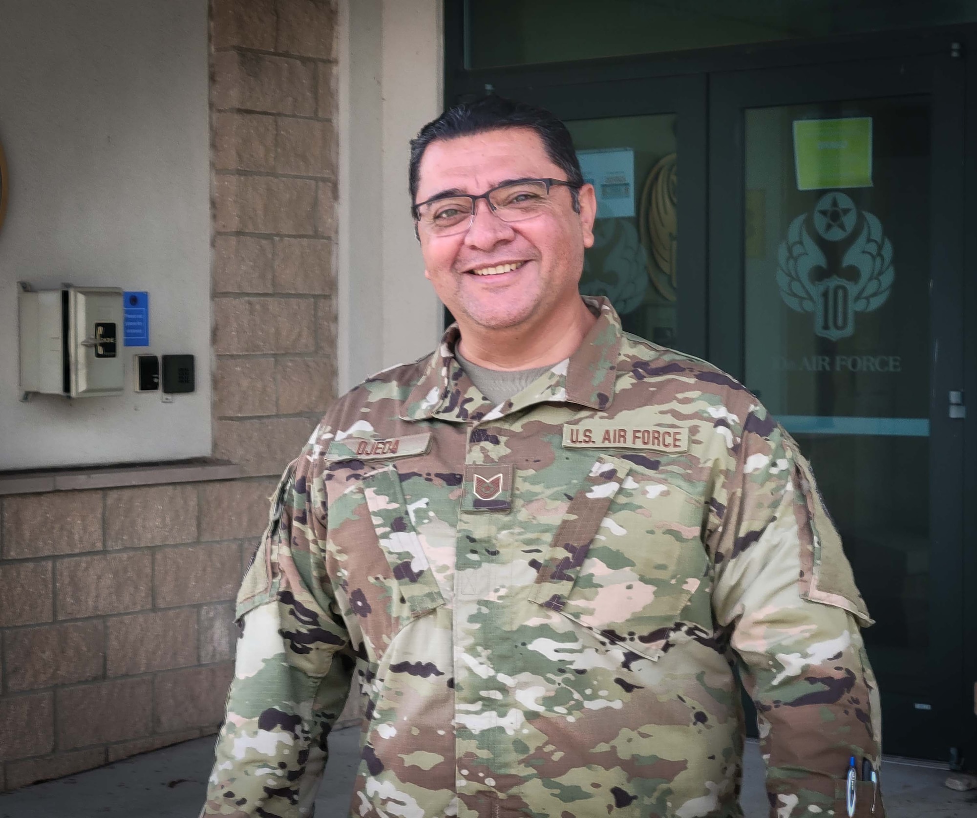 Tech. Sgt. Jose Ojeda, 301st Fighter Wing Occupational Safety Technician completes his final safety inspection of the wing's public affairs office during his last Unit Training Assembly at U.S. Naval Air Station Joint Reserve Base Fort Worth, Texas on August 7, 2021. Ojeda served in the Air Force Reserve for the past 14 years but first began his career with Active Duty Air Force in 1987 as an avionics technician maintaining the F-4 Phantom aircraft at Edwards Air Force Base, Calif. (U.S. Air Force photo by Master Sgt. Jeremy Roman)