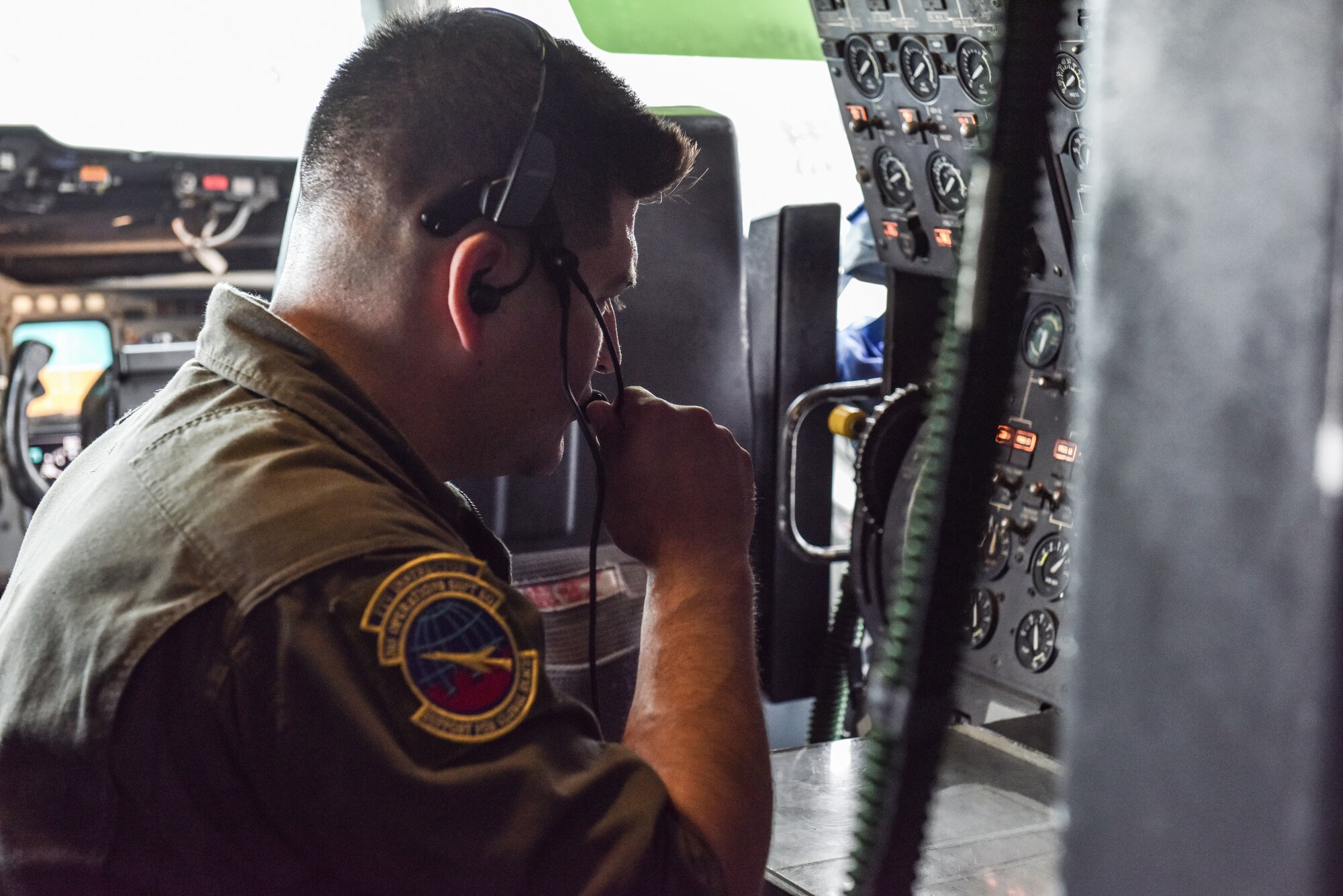 U.S. Air Force Tech. Sgt. Andre Reynoso, 305th Flight Engineer, inspects a KC-10 Extender before a 305th Operations Support Squadron Formal Training Unit flight at Joint Base McGuire-Dix-Lakehurst, N.J., July 8, 2021. Flight engineers operate and monitor engine and aircraft systems controls, panels, indicators and devices before and during a flight.
