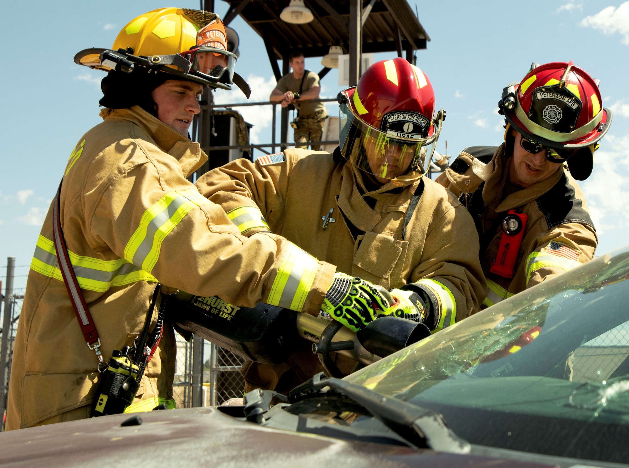 Airmen use heavy equipment